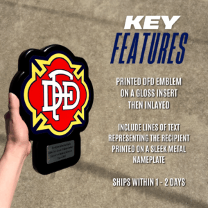 Dallas Fire Department Award Plaque