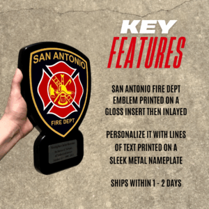 San Antonio Fire Department Award Plaque