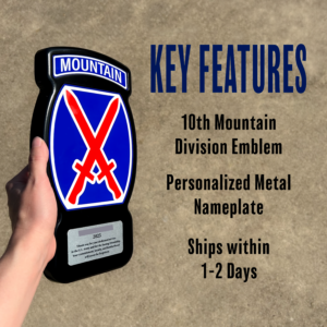 10th Mountain Division Award Plaque
