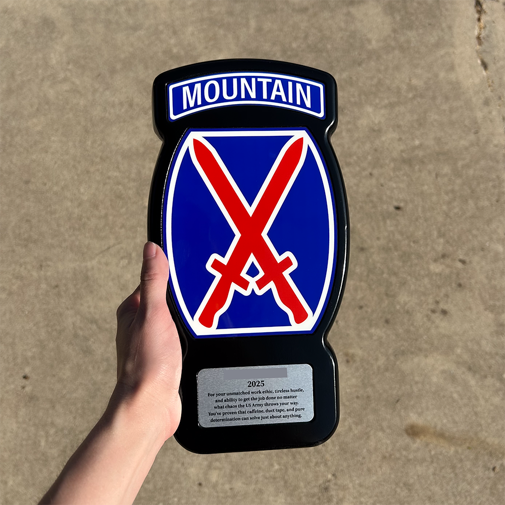 10th Mountain Division personalized military plaque - Military PCS Gift