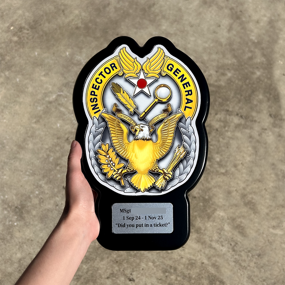 Air Force Inspector General personalized military plaque - Military PCS Gift